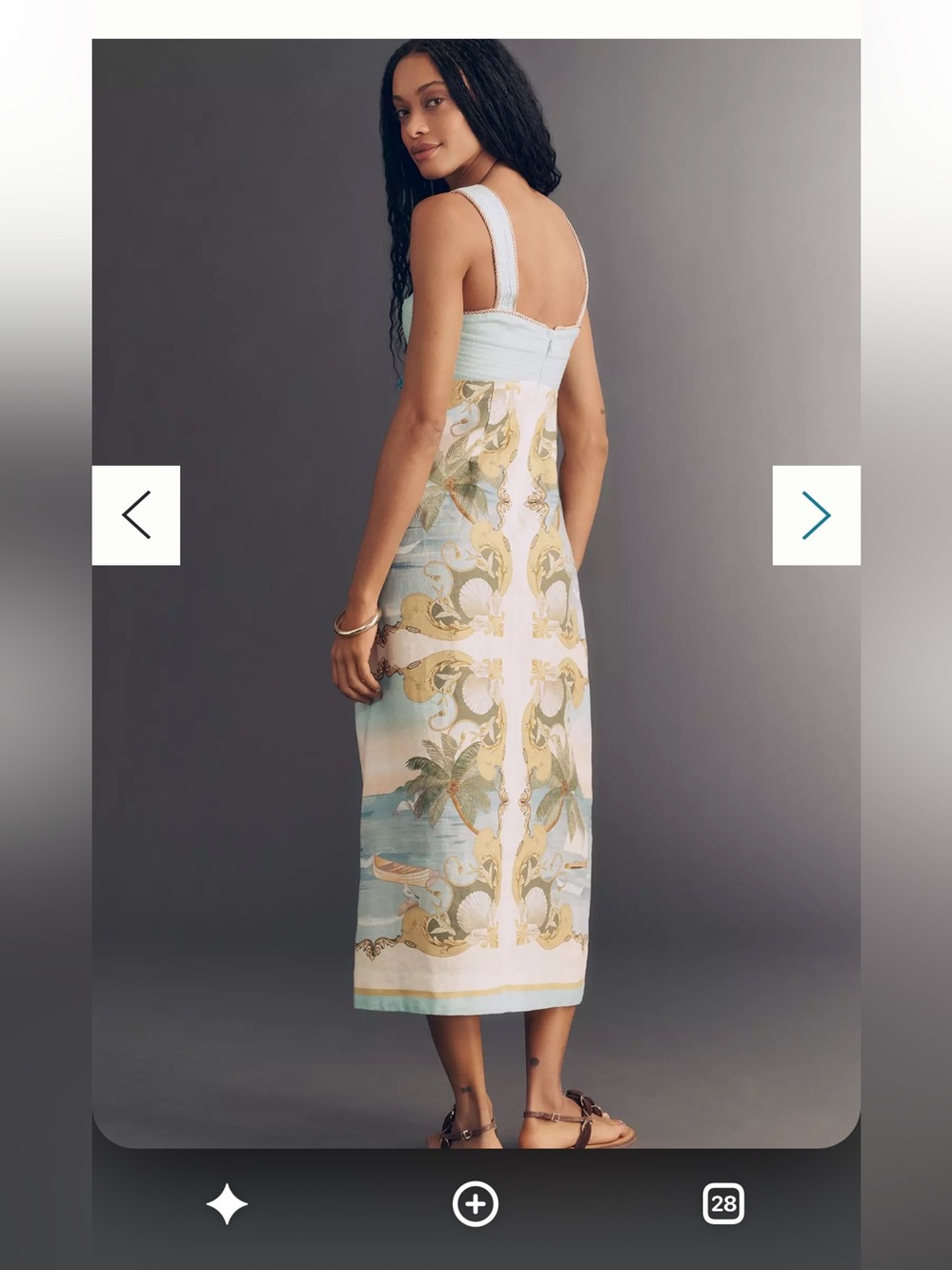 FARM Rio Mint and Yellow Printed Midi Dress - Picture 6 of 7
